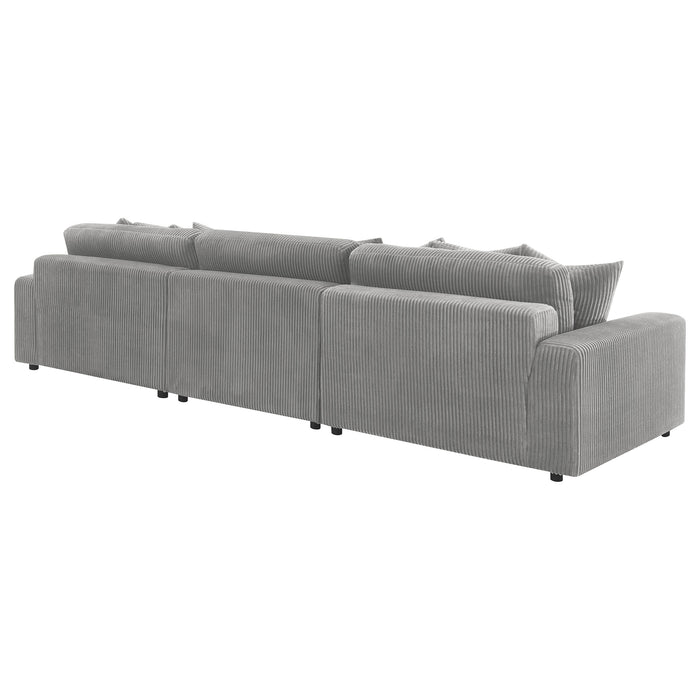 Blaine Upholstered Reversible Chaise Sectional Sofa Fog