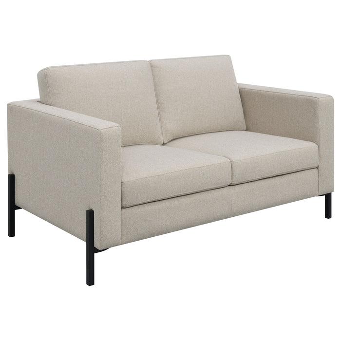 Tilly 3-piece Upholstered Track Arm Sofa Set Oatmeal