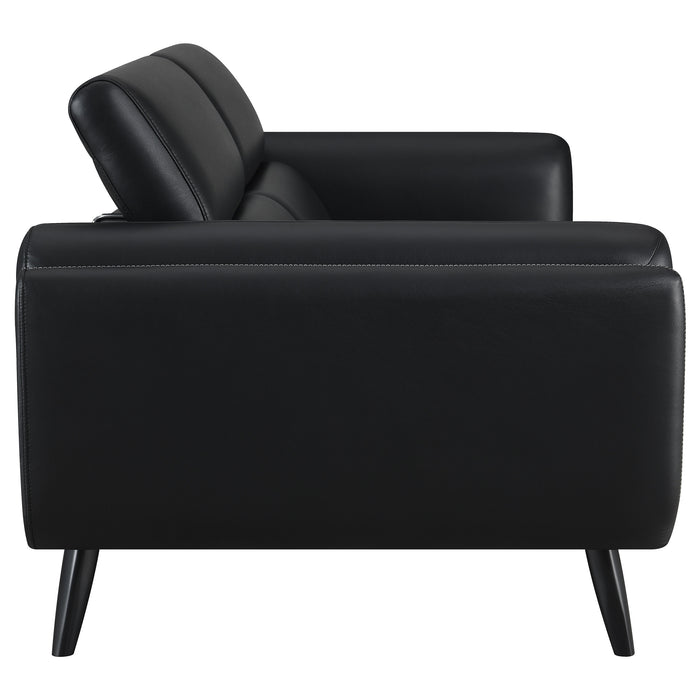 Shania 2-piece Upholstered Low Back Sofa Set Black