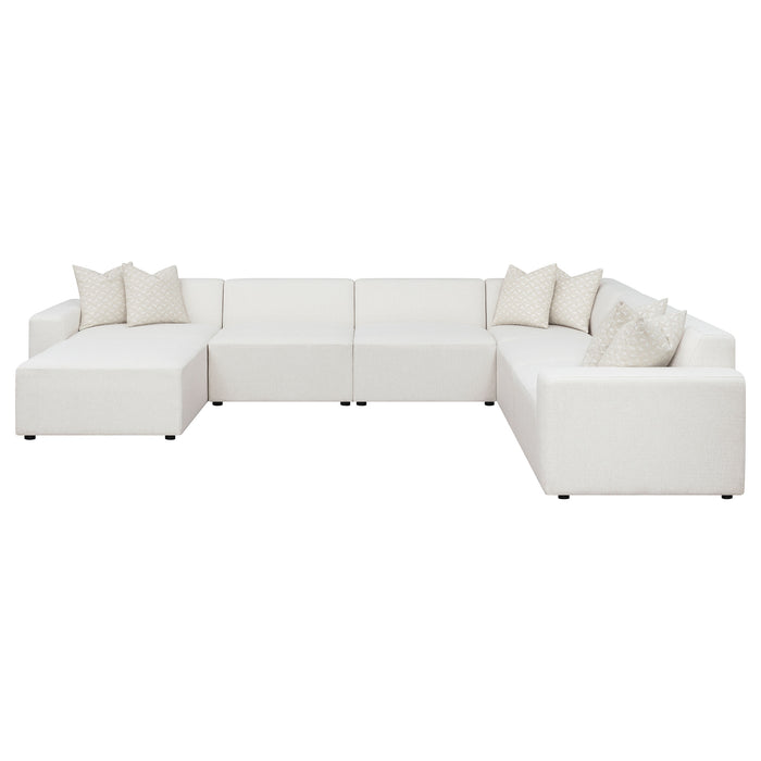 Freddie 7-piece Upholstered Modular Sectional Sofa Pearl