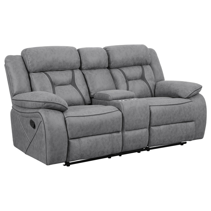 Higgins 3-piece Upholstered Motion Reclining Sofa Set Grey