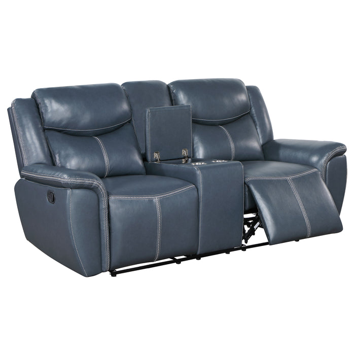 Sloane 3-piece Upholstered Reclining Sofa Set Blue
