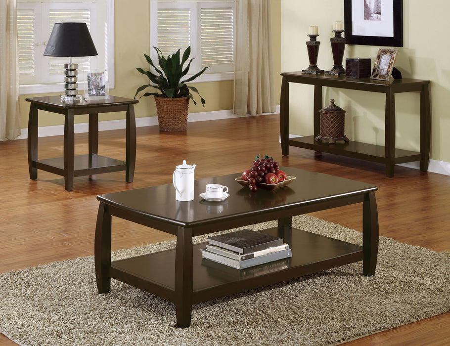 Dixon Wood Entryway Console Table with Shelf Cappuccino