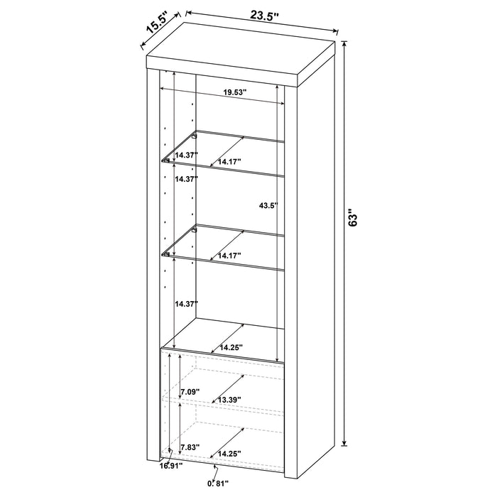 Jude 3-shelf Engineered Wood Media Tower High Gloss White