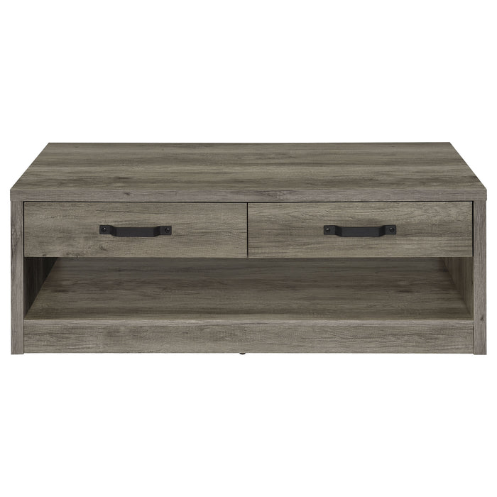 Felix 2-drawer Engineered Wood Coffee Table Grey Driftwood