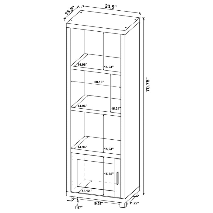 Sachin 3-shelf Engineered Wood Media Tower Distressed Pine