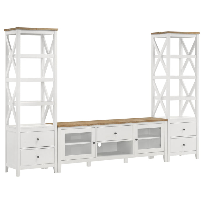 Hollis 3-piece 67" TV Stand Entertainment Center White