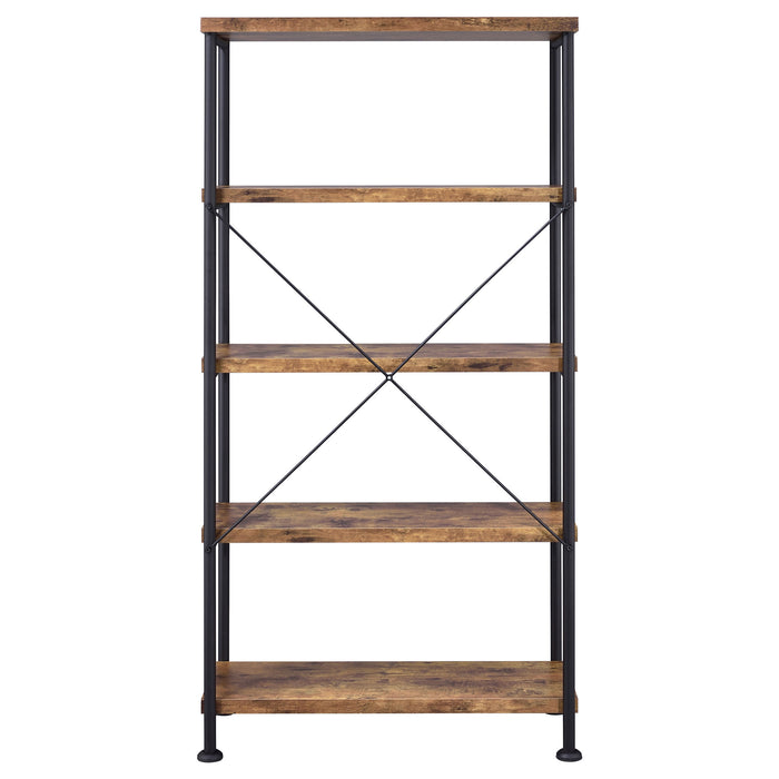 Analiese 63-inch 4-shelf Bookshelf Rustic Nutmeg