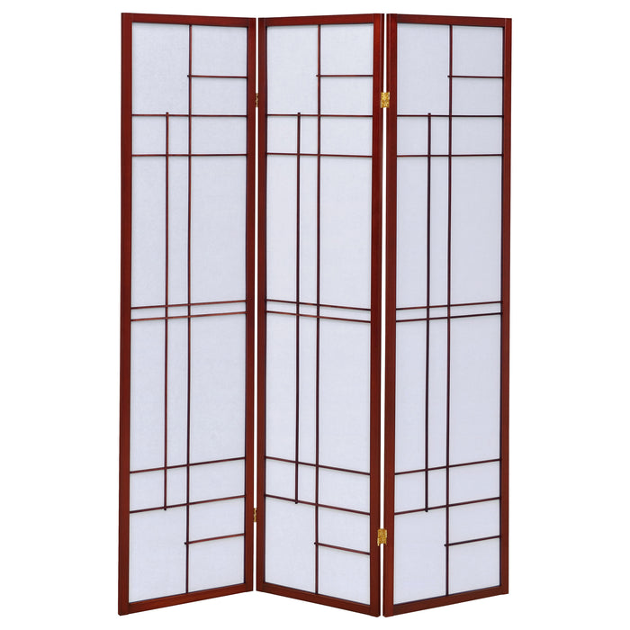 Katerina 3-Panel Room Divider Folding Shoji Screen Cherry