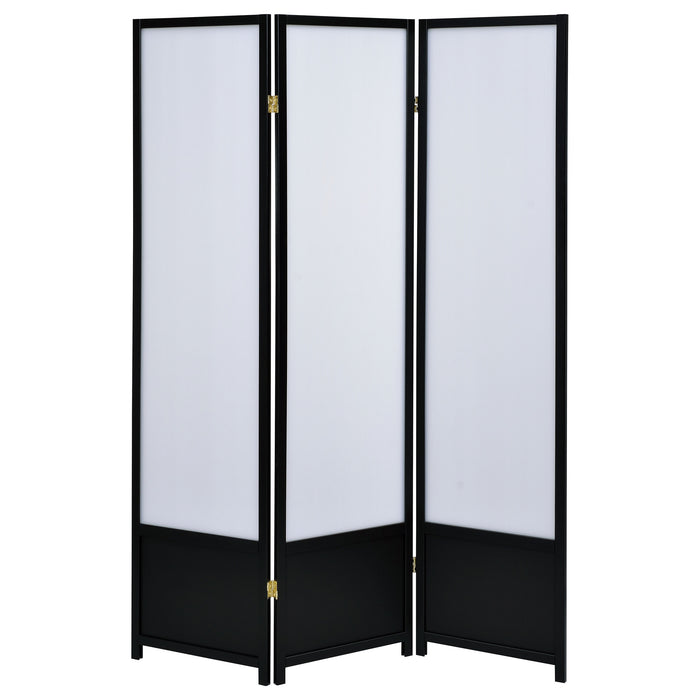 Calix 3-Panel Room Divider Folding Shoji Screen Black