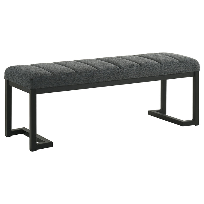 Mesa Boucle Upholstered Tufted Accent Bench Charcoal