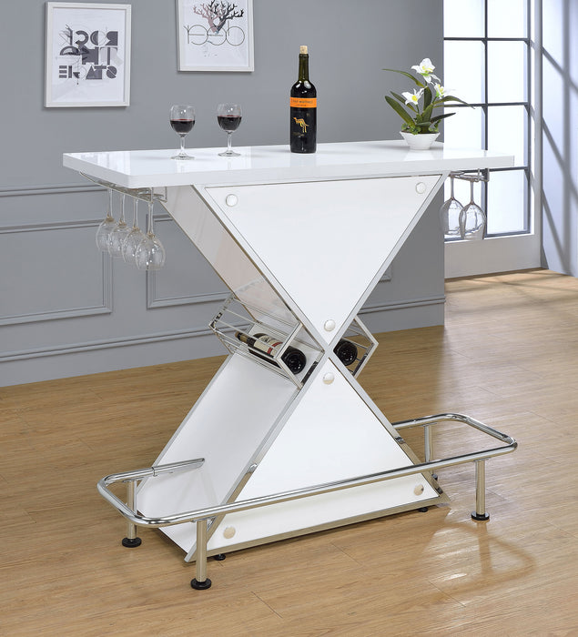 Atoka Freestanding Home Bar Wine Cabinet White High Gloss