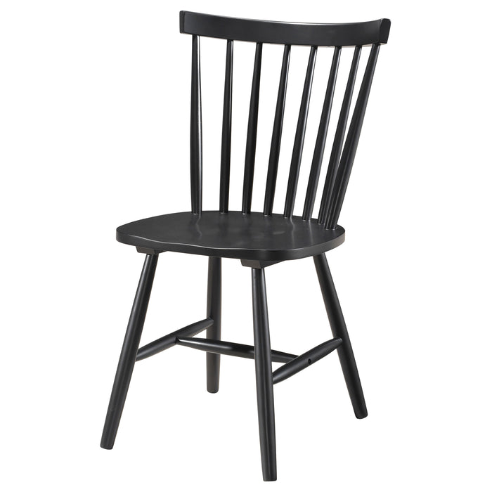 Hollyoak Windsor Wood Dining Side Chair Black (Set of 2)