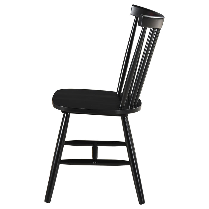 Hollyoak Windsor Wood Dining Side Chair Black (Set of 2)