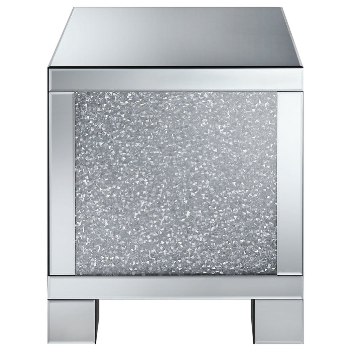Gillian Rectangular Mirrored Acrylic Side End Table Silver