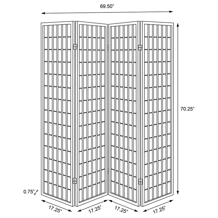 Roberto 4-Panel Room Divider Folding Shoji Screen White