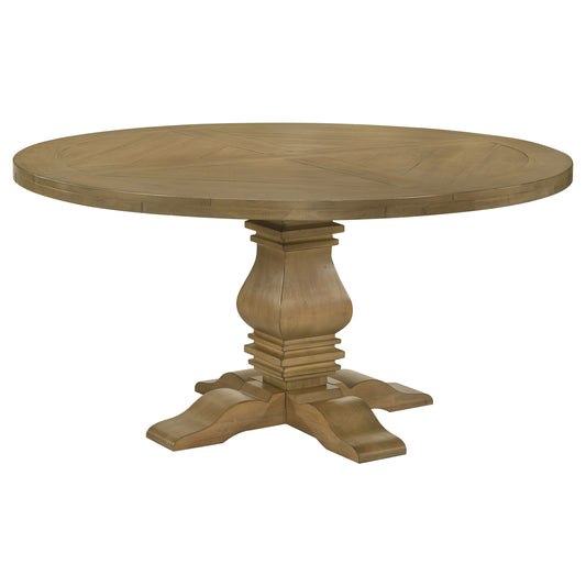 Florence Round 60-inch Wood Dining Table Rustic Honey