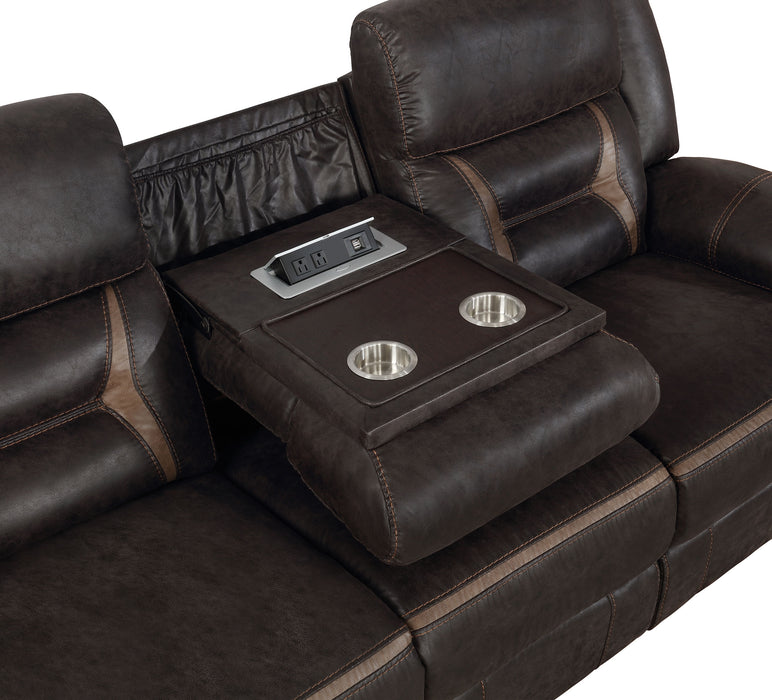 Greer 2-piece Upholstered Reclining Sofa Set Brown