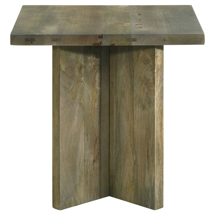 Andando Square Solid Wood End Table Mango Brown