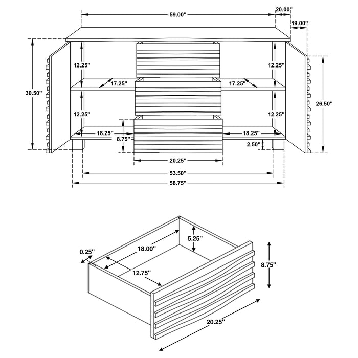 Stanton 3-drawer Sideboard Buffet Storage Cabinet Black