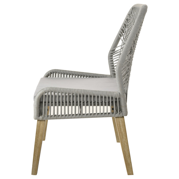 Nakia Woven Rope Dining Side Chairs Grey (Set of 2)