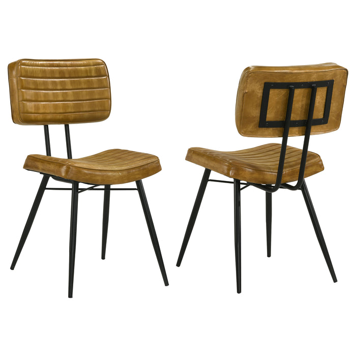 Misty Leather Upholstered Dining Side Chair Camel (Set of 2)