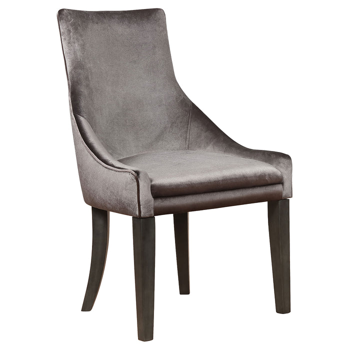 Phelps Velvet Upholstered Dining Side Chair Grey (Set of 2)