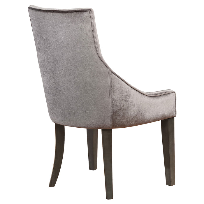 Phelps Velvet Upholstered Dining Side Chair Grey (Set of 2)