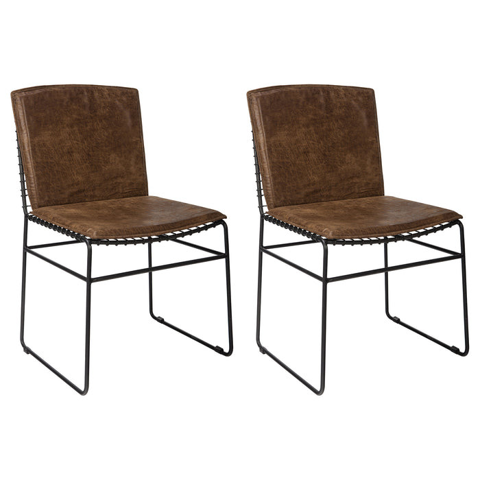 Abbott Metal Dining Side Chair Antique Brown (Set of 2)