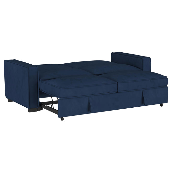 Gretchen Upholstered Convertible Sleeper Sofa Bed Navy Blue