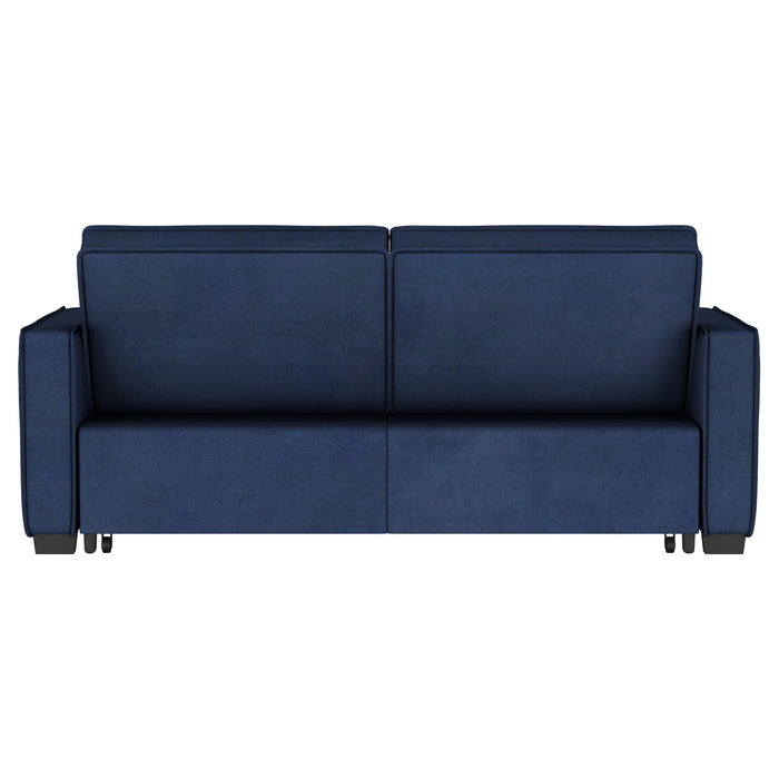 Gretchen Upholstered Convertible Sleeper Sofa Bed Navy Blue