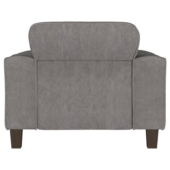 Deerhurst Upholstered Track Arm Tufted Accent Chair Charcoal
