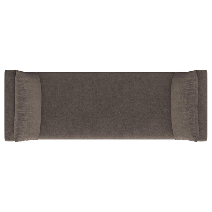 Robin Upholstered Accent Bench with Armrests Brown