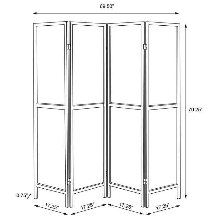 Mattison 4-Panel Room Divider Folding Shoji Screen White