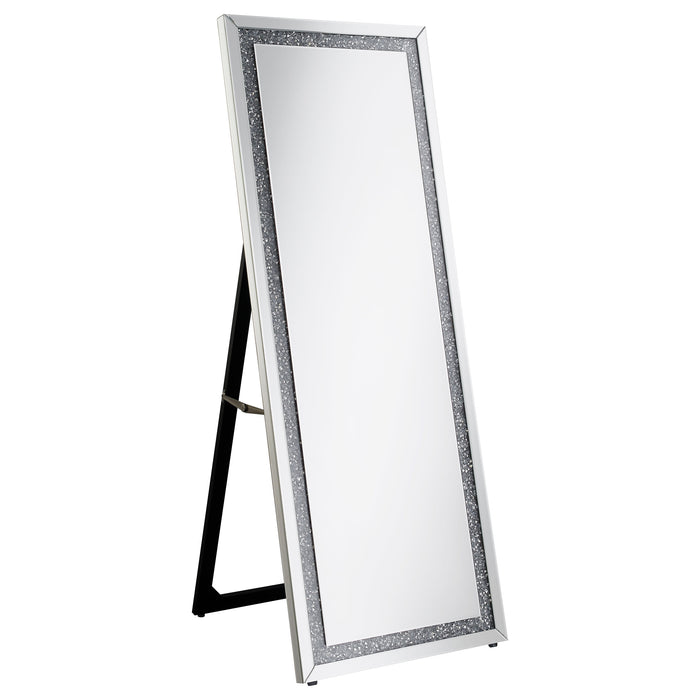 Novak 24 x 64 Inch Acrylic Framed Standing Mirror Silver