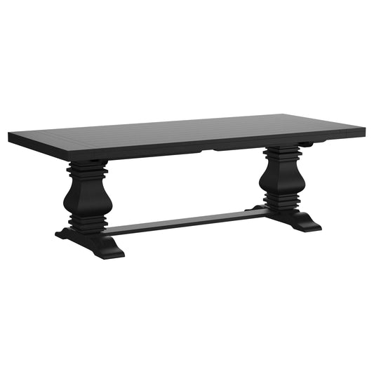 Florence 126-inch Extension Dining Table Distressed Black