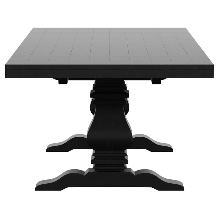 Florence 126-inch Extension Dining Table Distressed Black