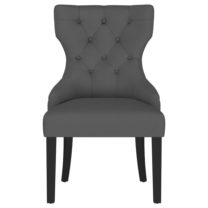 Baney Upholstered Parson Dining Side Chair with Tufted Back Grey