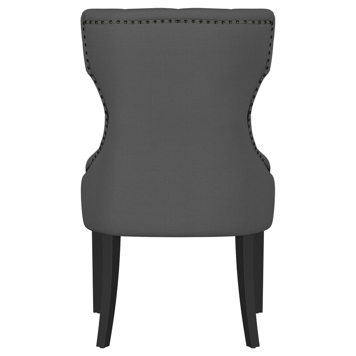 Baney Upholstered Parson Dining Side Chair with Tufted Back Grey