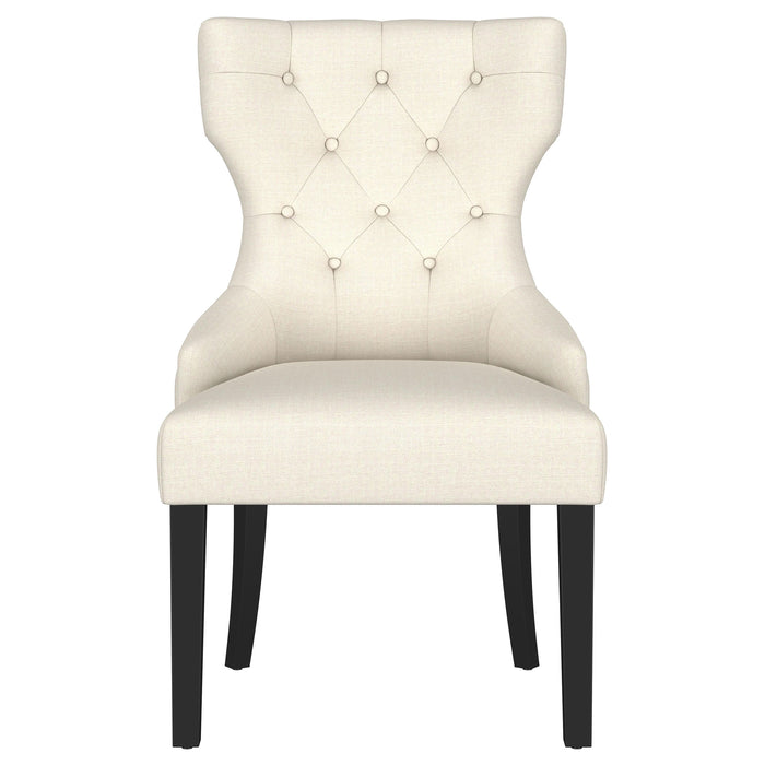 Baney Upholstered Parson Dining Side Chair with Tufted Back Beige