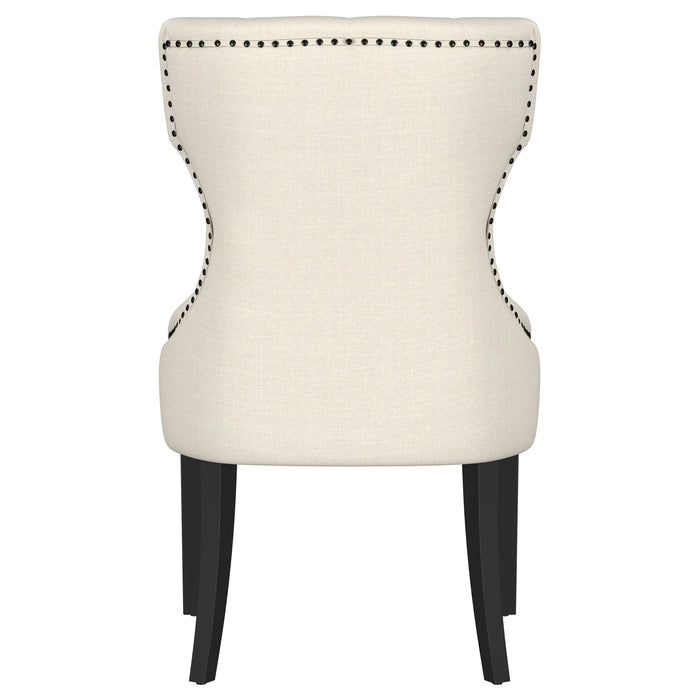 Baney Upholstered Parson Dining Side Chair with Tufted Back Beige