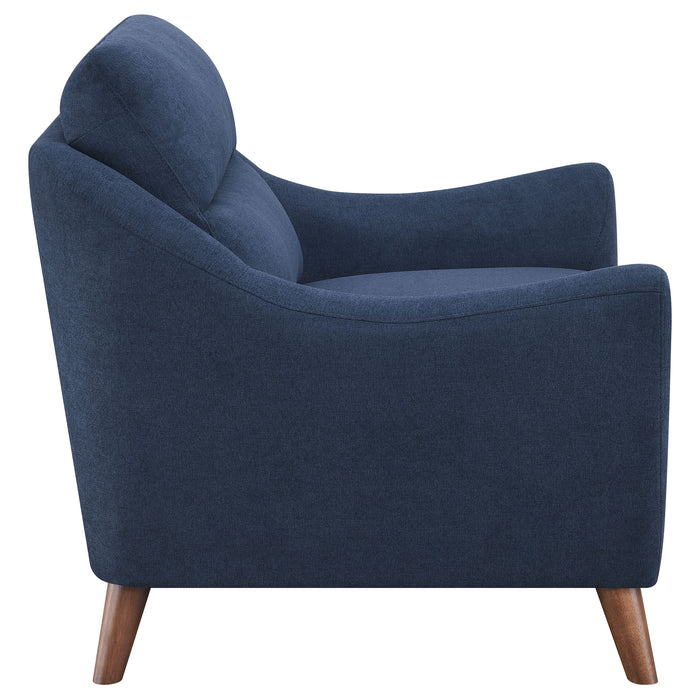 Gano 3-piece Upholstered Sloped Arm Sofa Set Navy Blue