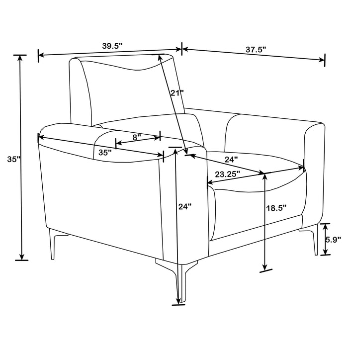 Glenmark 3-piece Upholstered Track Arm Sofa Set Taupe