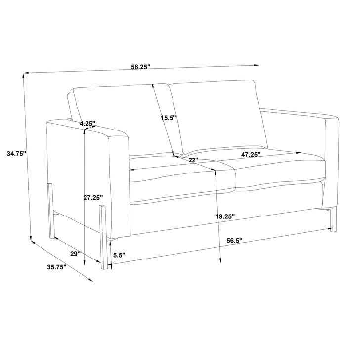 Tilly 3-piece Upholstered Track Arm Sofa Set Oatmeal