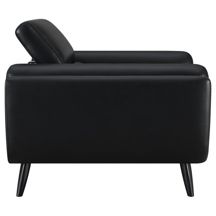 Shania 3-piece Upholstered Low Back Sofa Set Black