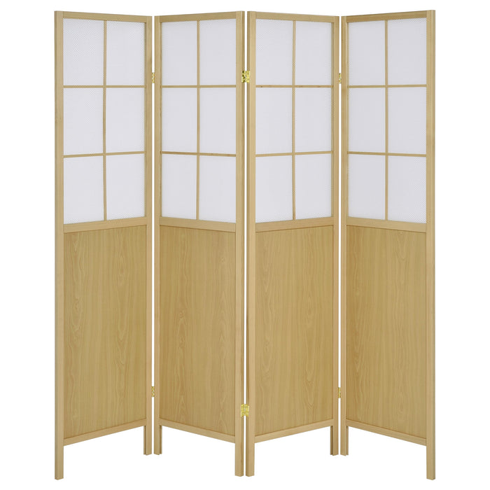 Edwards 4-Panel Room Divider Folding Shoji Screen Natural