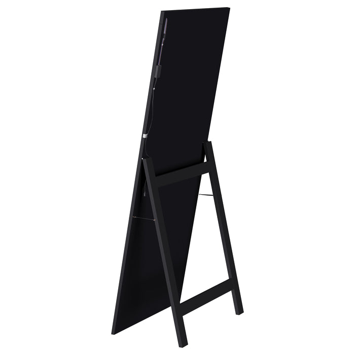 Windrose 28 x 67 Inch Tempered LED Standing Mirror Black