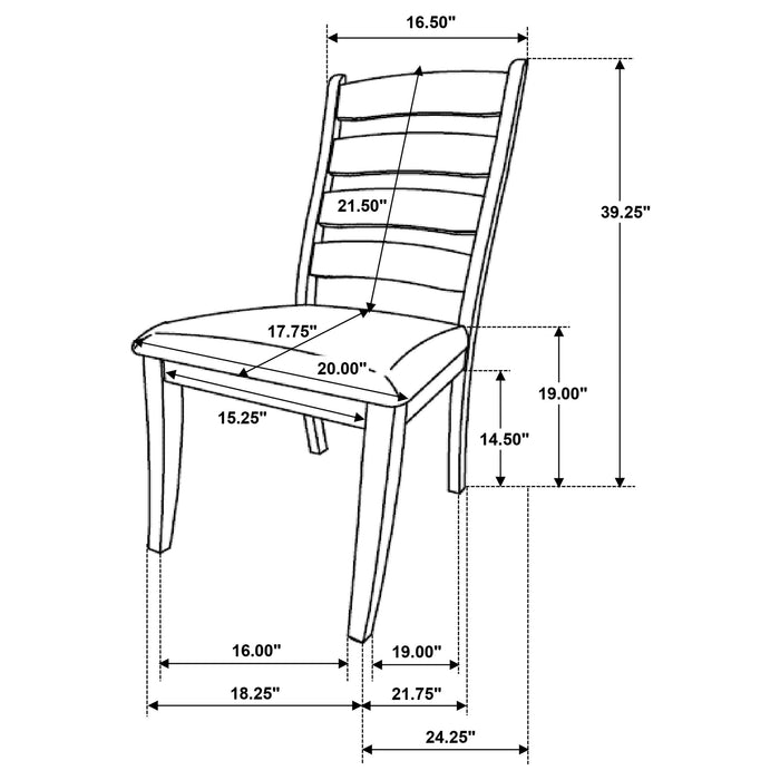 Danvers Wood Dining Side Chair Brown Oak (Set of 2)
