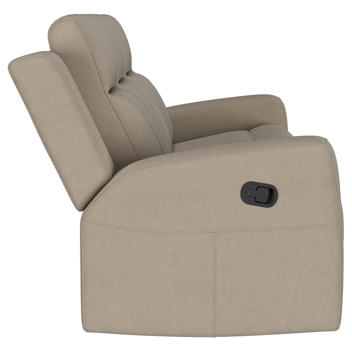 Brentwood 2-piece Upholstered Reclining Sofa Set Taupe