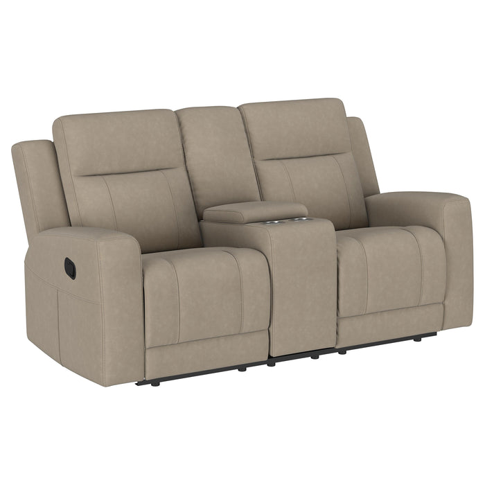 Brentwood 2-piece Upholstered Reclining Sofa Set Taupe
